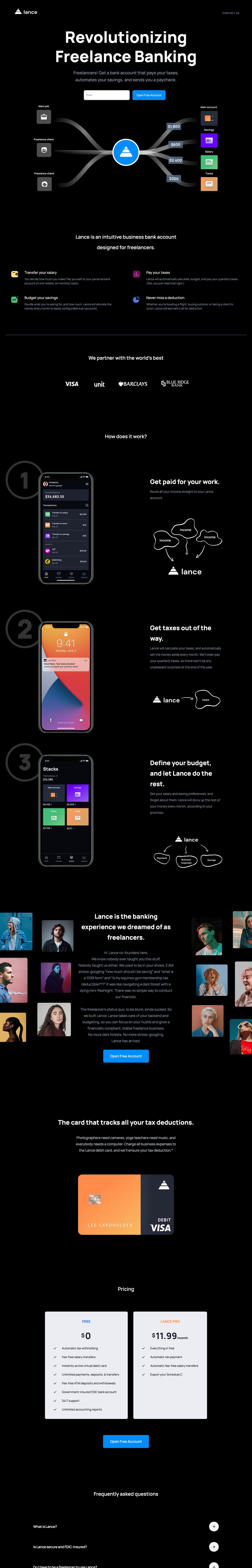 Lance Website Screenshot