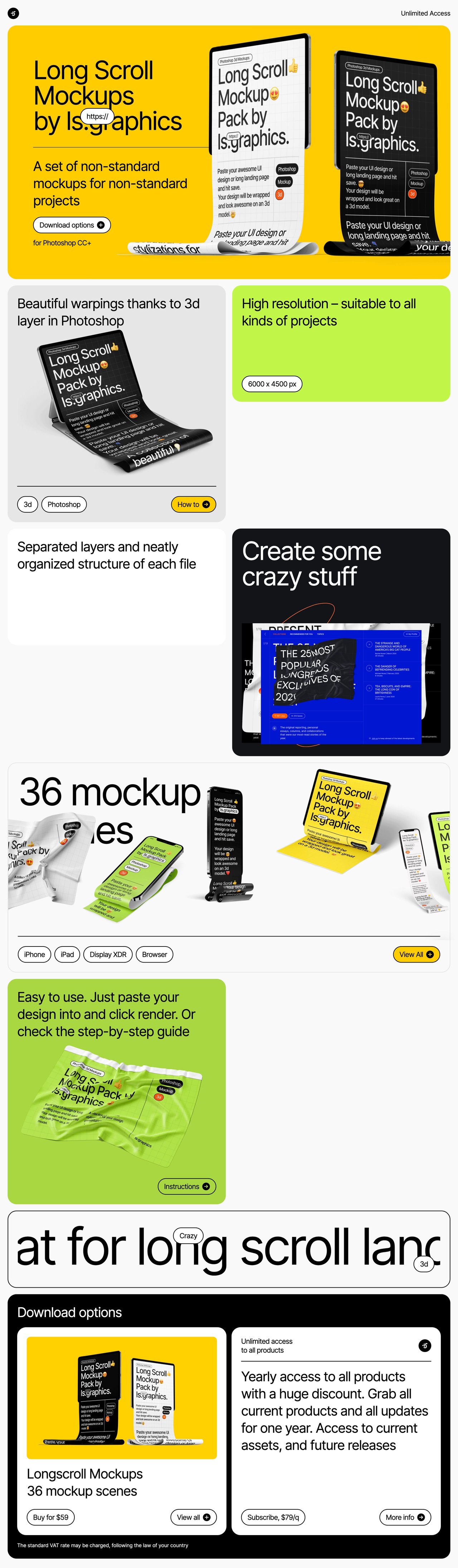 Long Scroll Mockups Website Screenshot