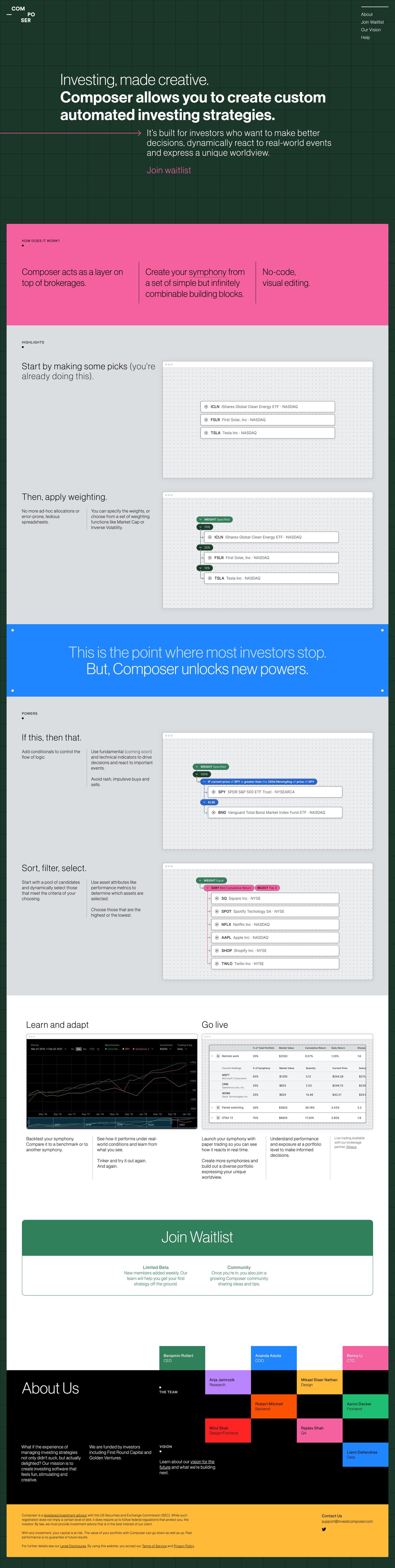 Composer Website Screenshot