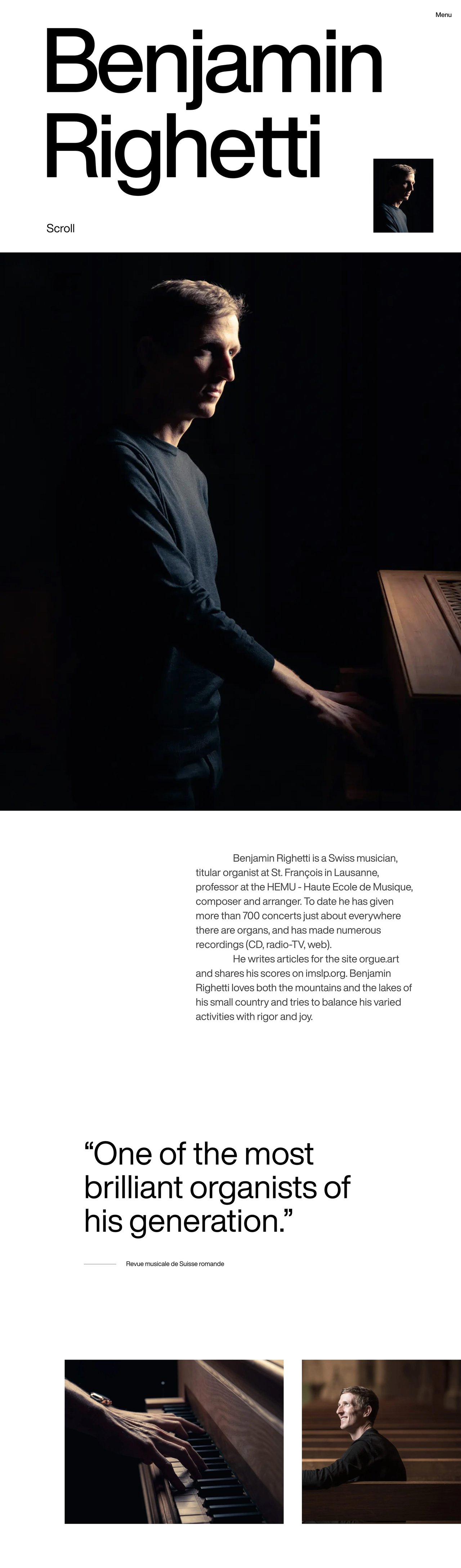 Benjamin Righetti Website Screenshot