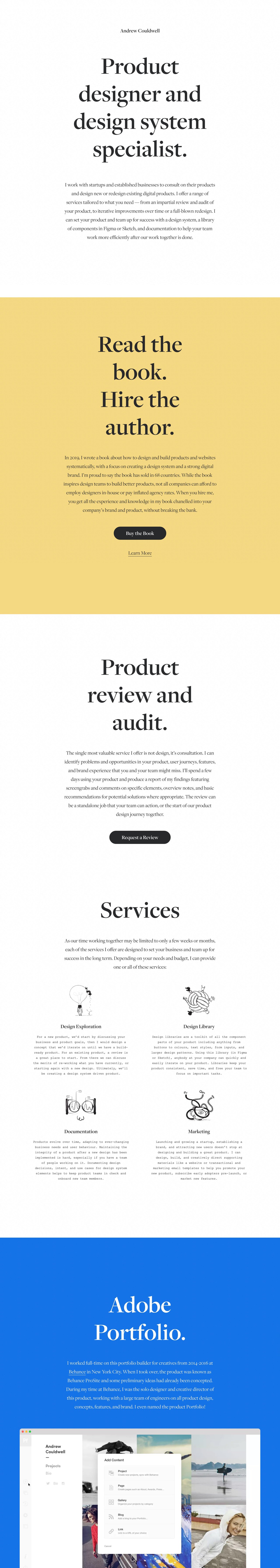 Andrew Couldwell Website Screenshot