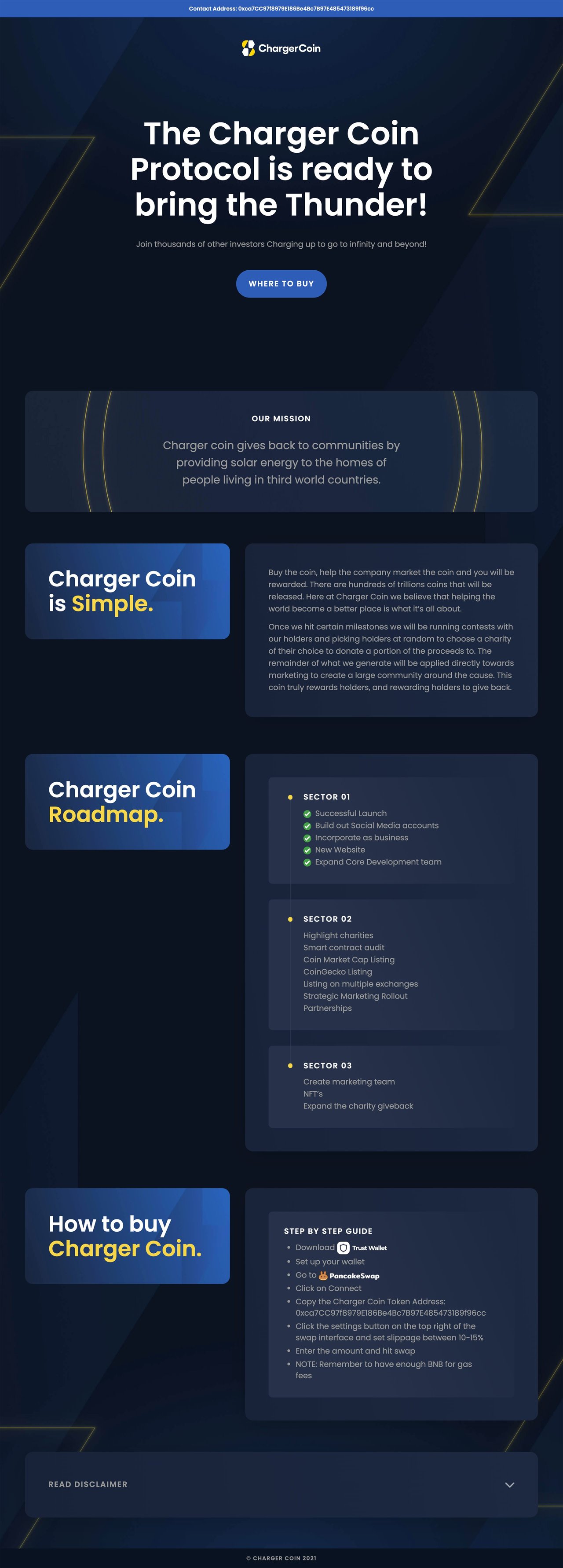 ChargerCoin Website Screenshot
