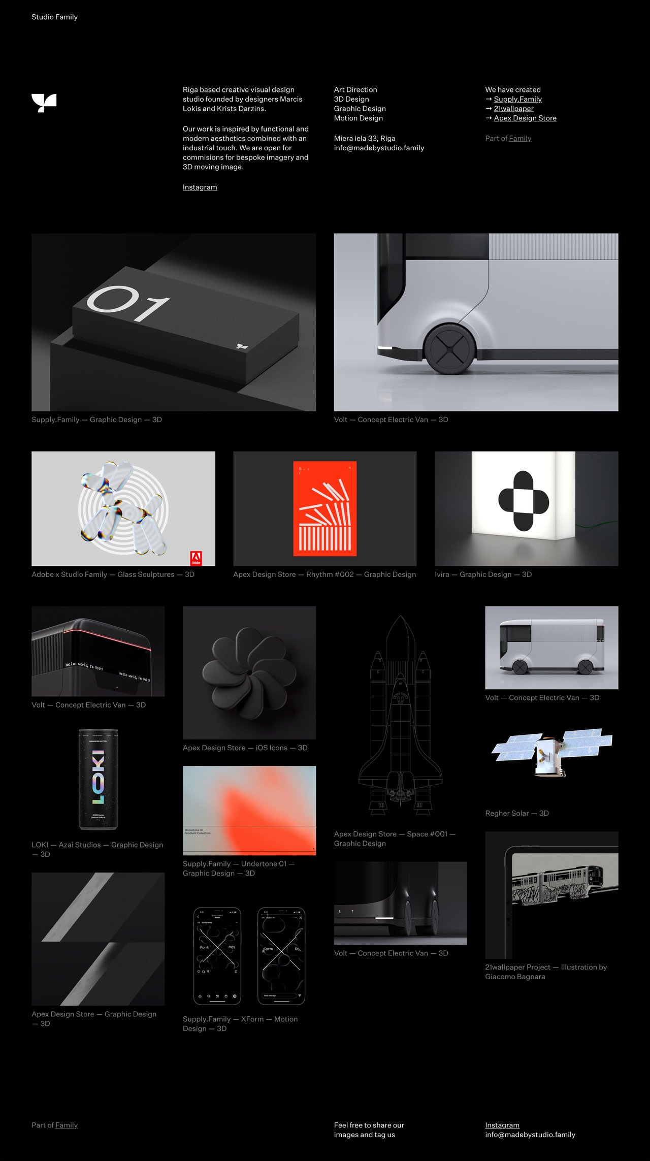 Studio Family Website Screenshot