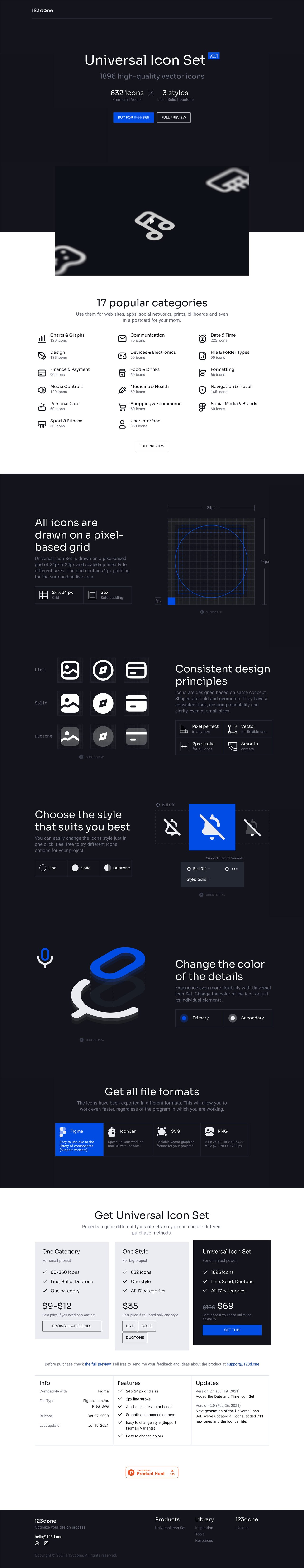 Universal Icon Set Website Screenshot