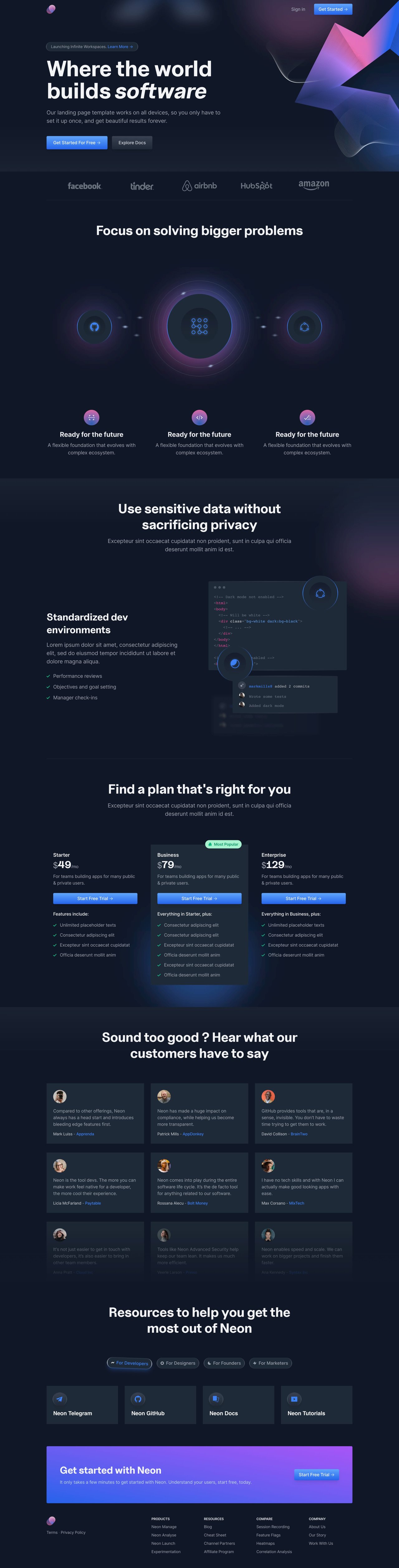 Neon Website Screenshot