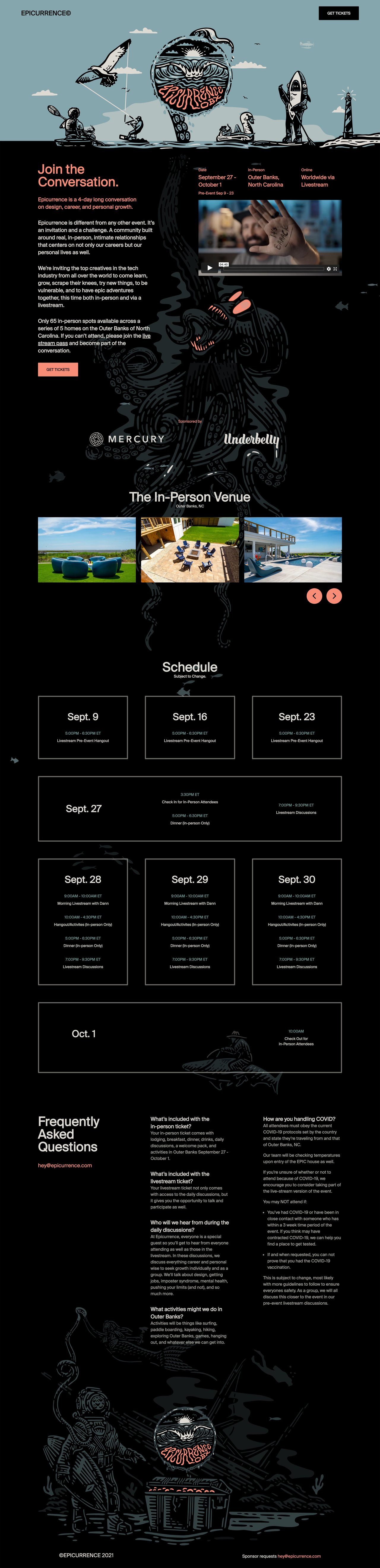 Epicurrence 2021 – OBX Website Screenshot