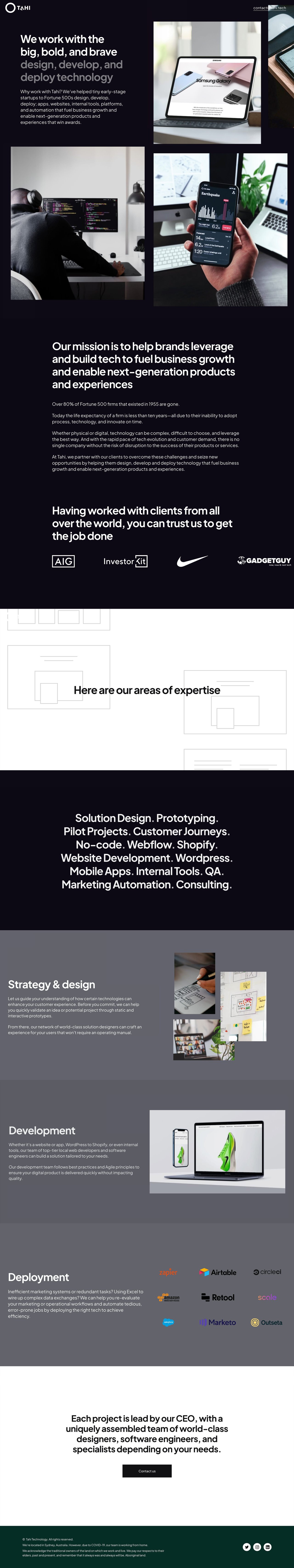 Tahi Website Screenshot