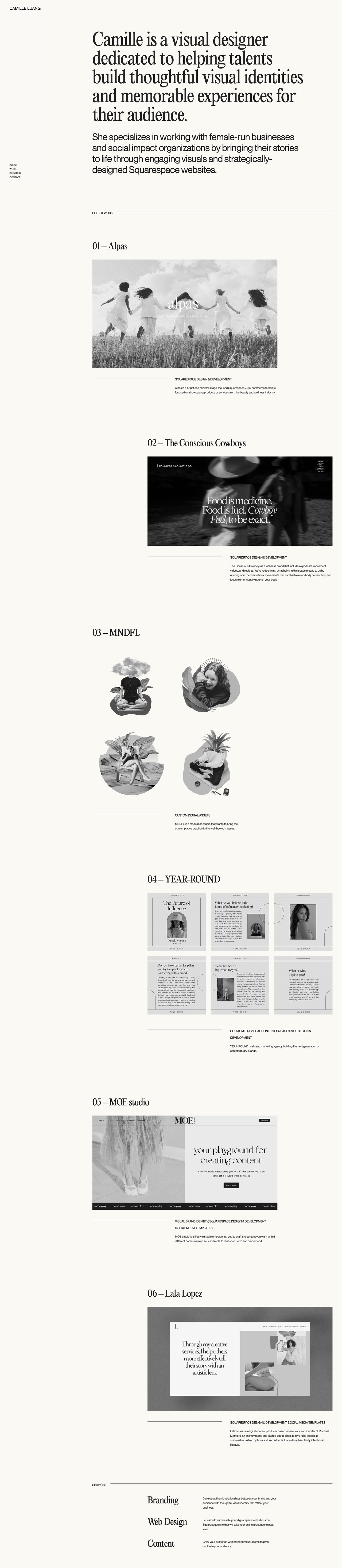 Camille Luang Website Screenshot