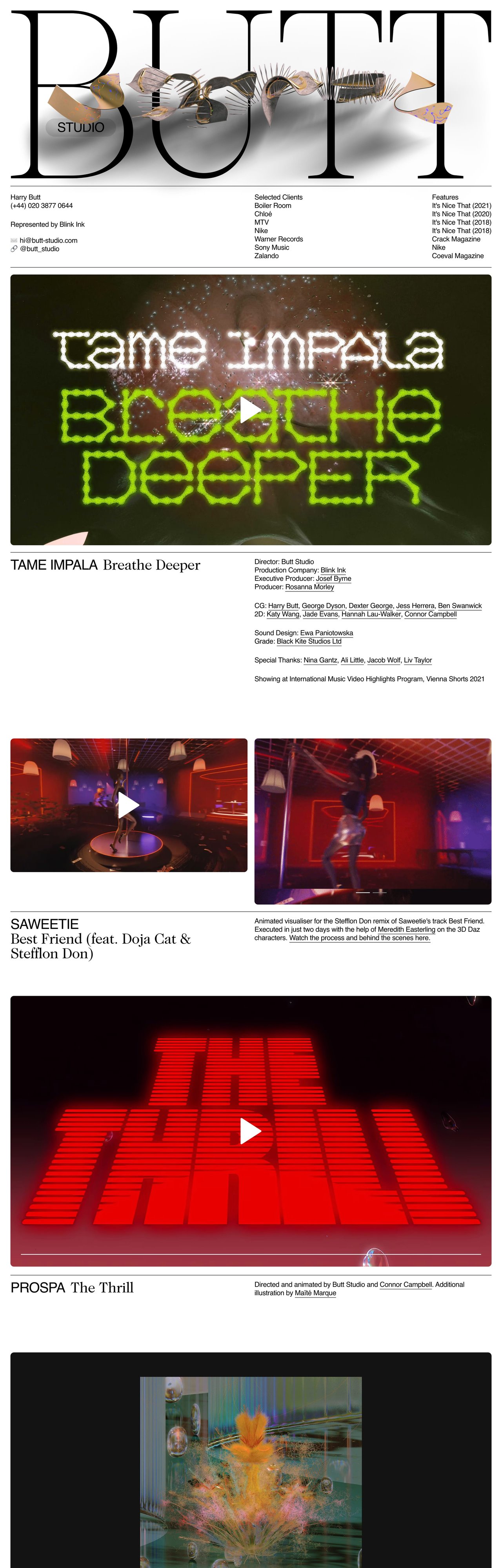 Butt Studio Website Screenshot