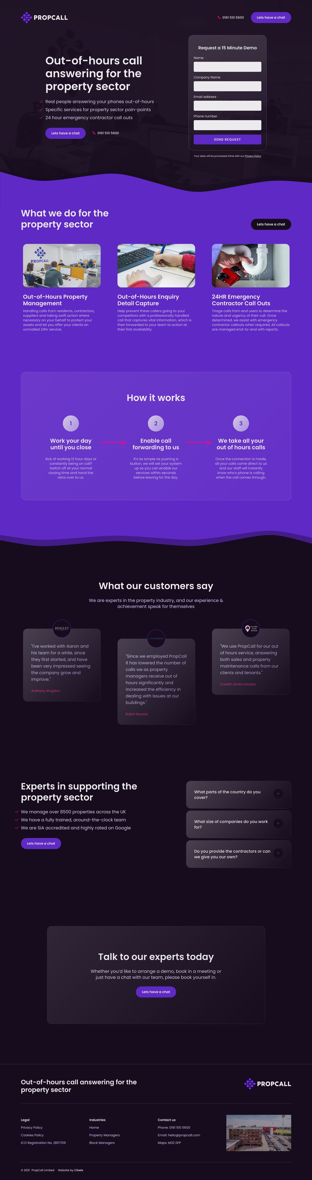 Propcall Website Screenshot