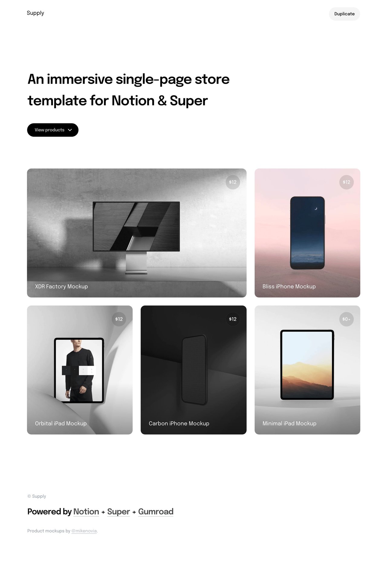 Supply Website Screenshot