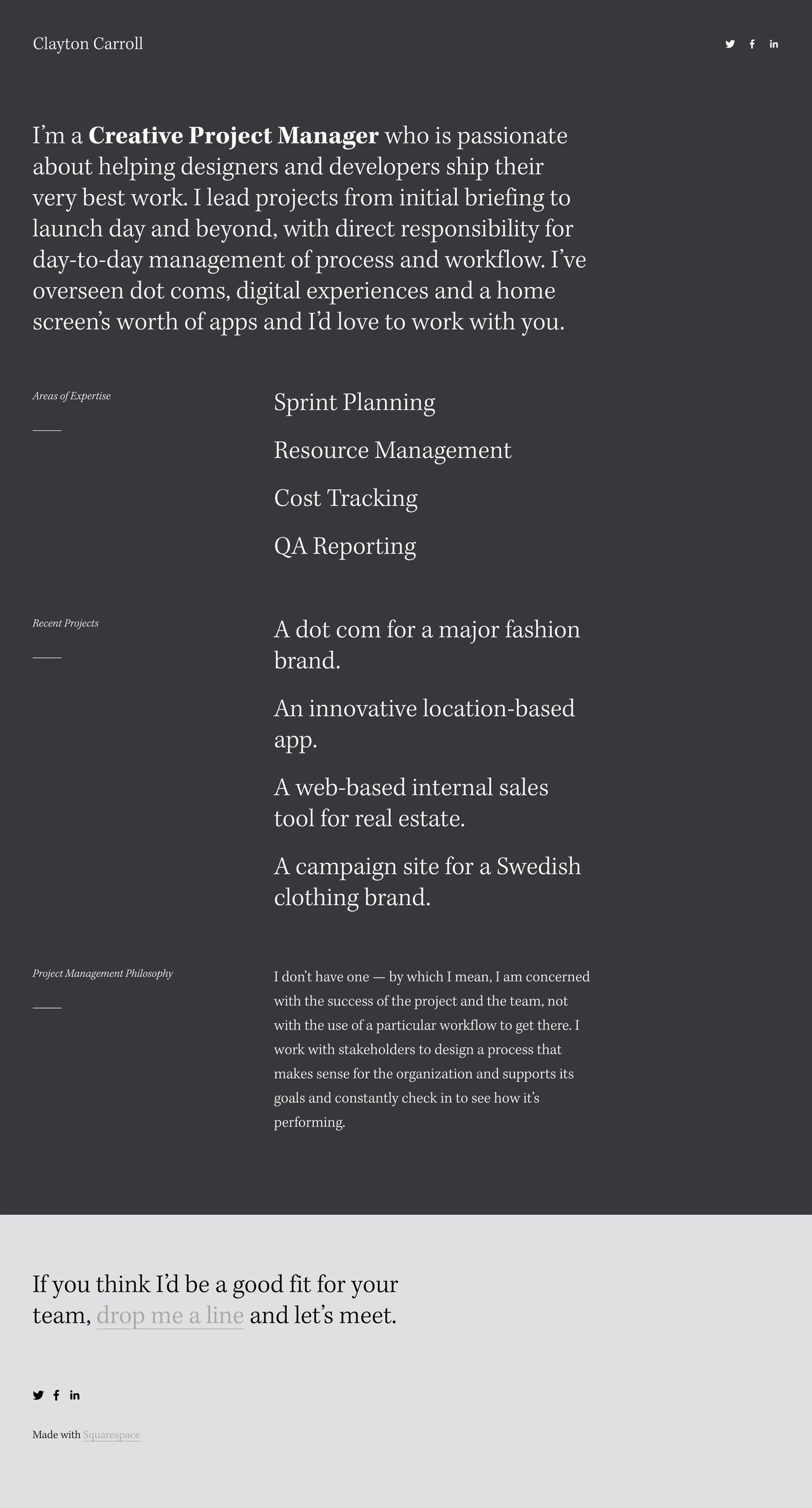 Carroll Website Screenshot