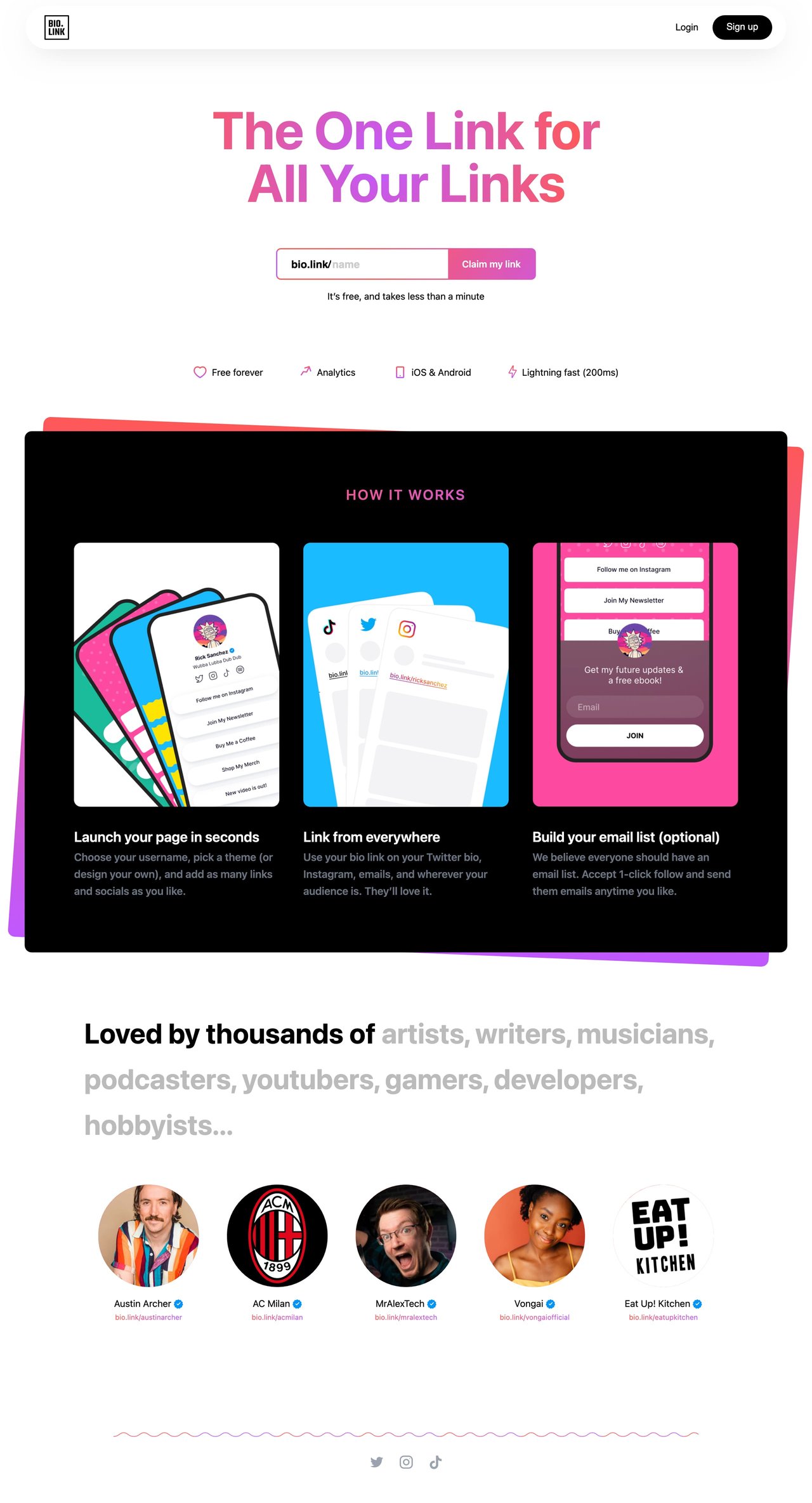 Bio Link Website Screenshot