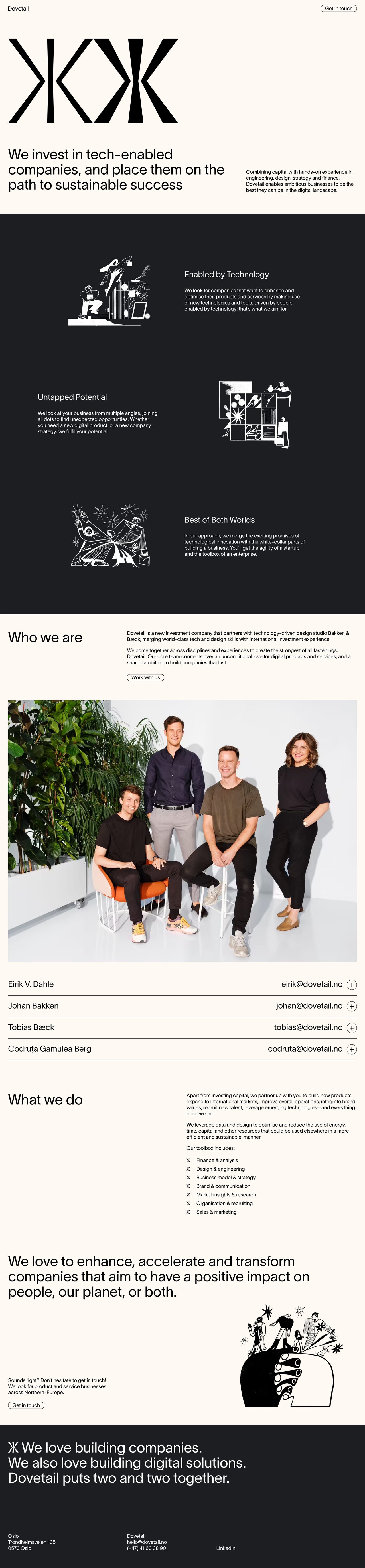 Dovetail Website Screenshot