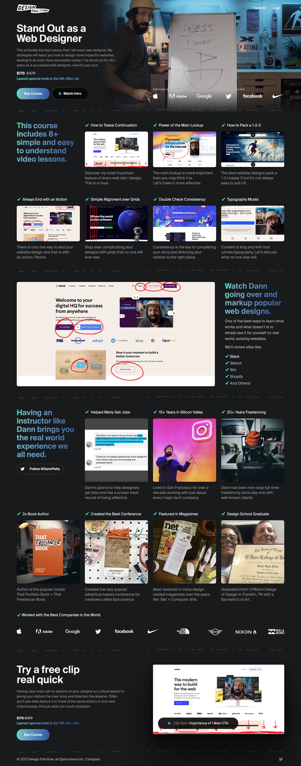 Standout as a Web Designer Website Screenshot