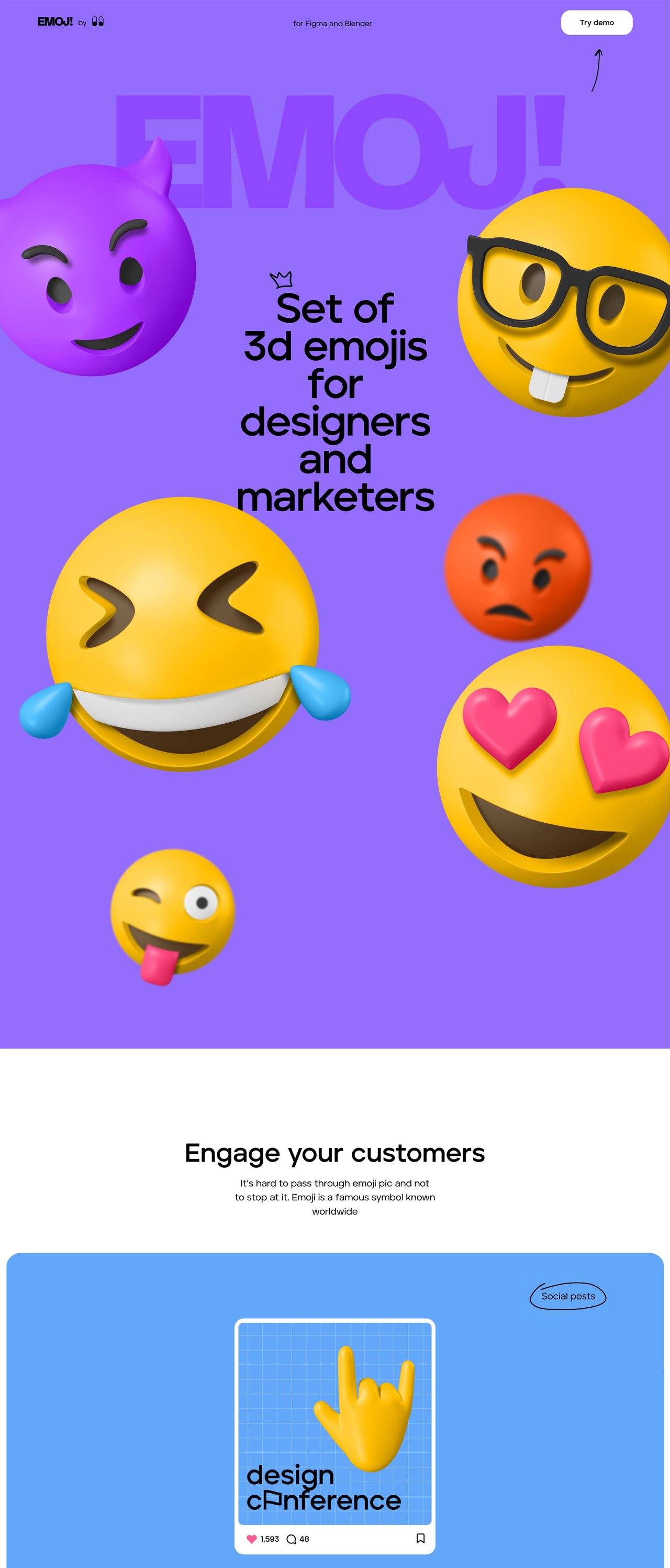 3D Emoji Website Screenshot