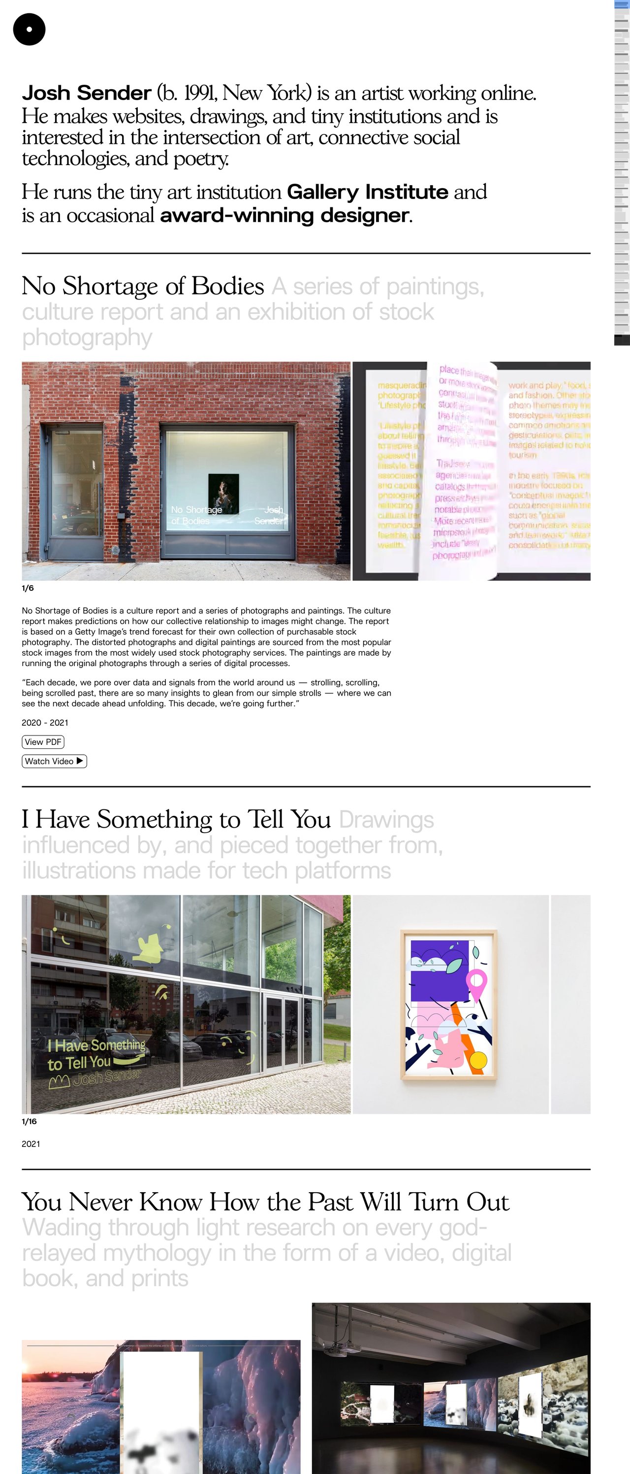 Josh Sender Website Screenshot