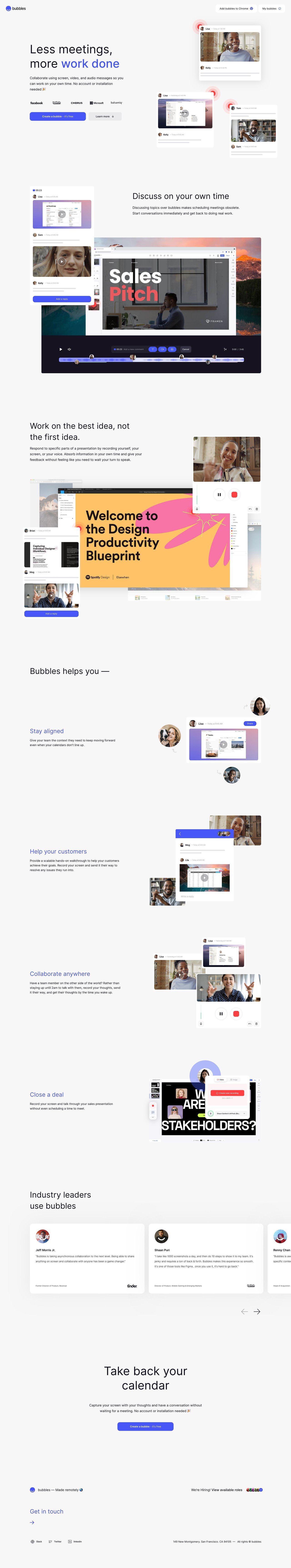 Bubbles Website Screenshot