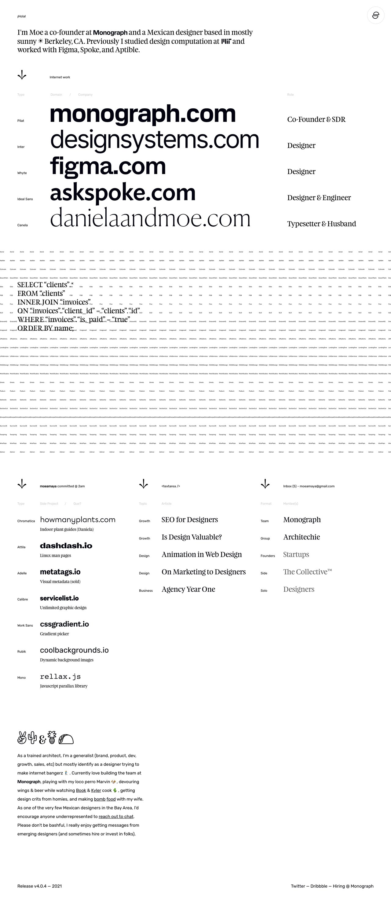 Moe Amaya Website Screenshot