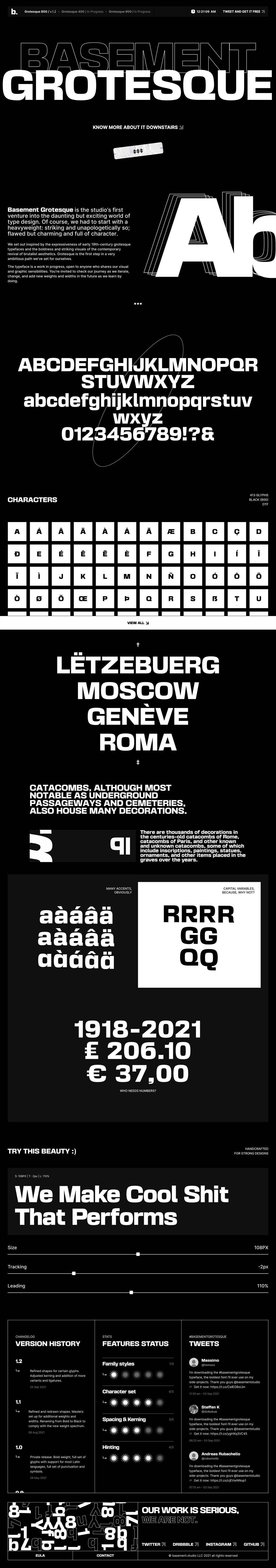 basement grotesque Website Screenshot