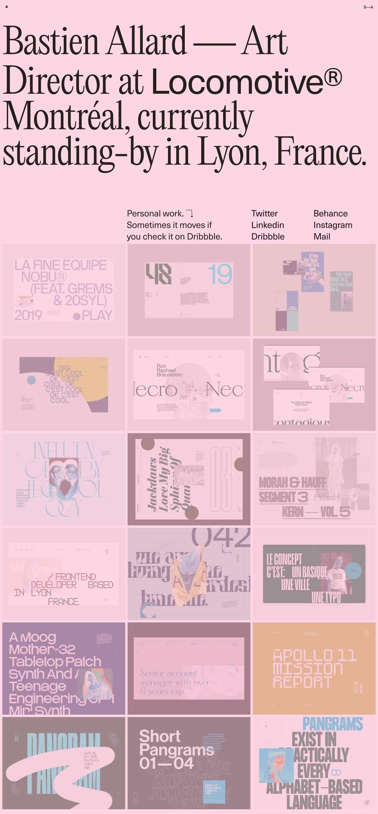 Bastien Allard Website Screenshot