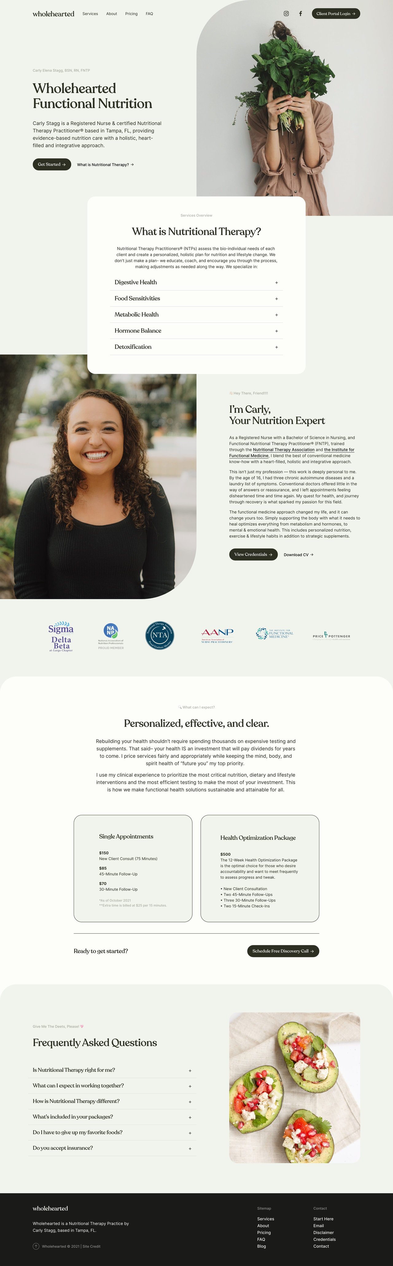 Wholehearted Website Screenshot