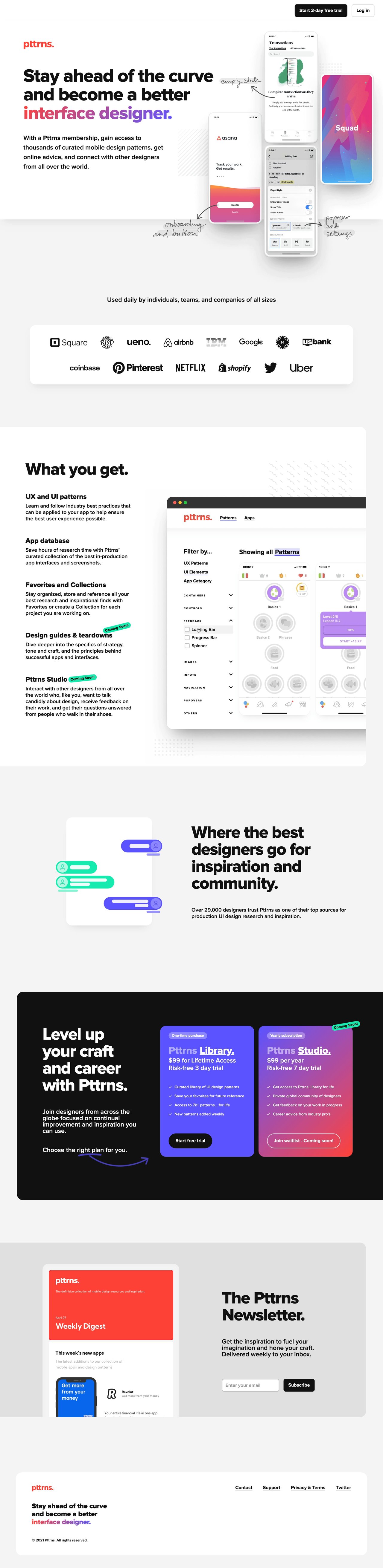 Pttrns Website Screenshot