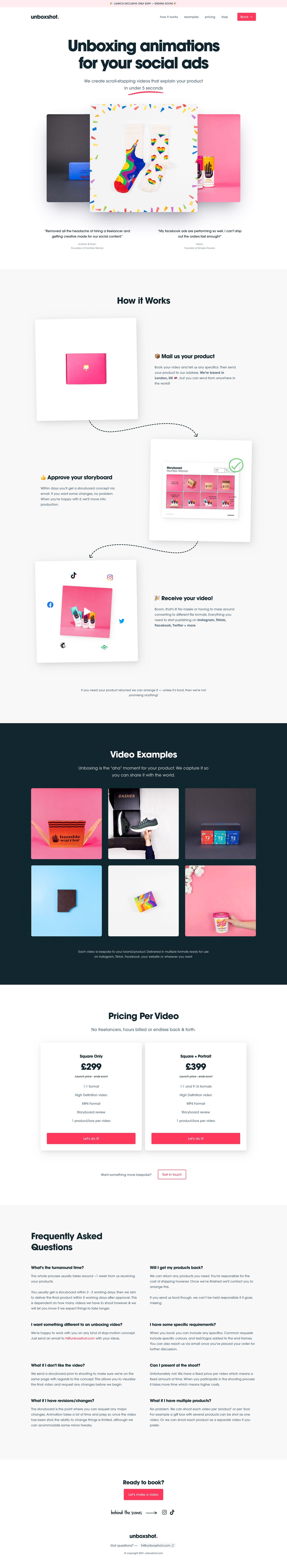 Unboxshot Website Screenshot
