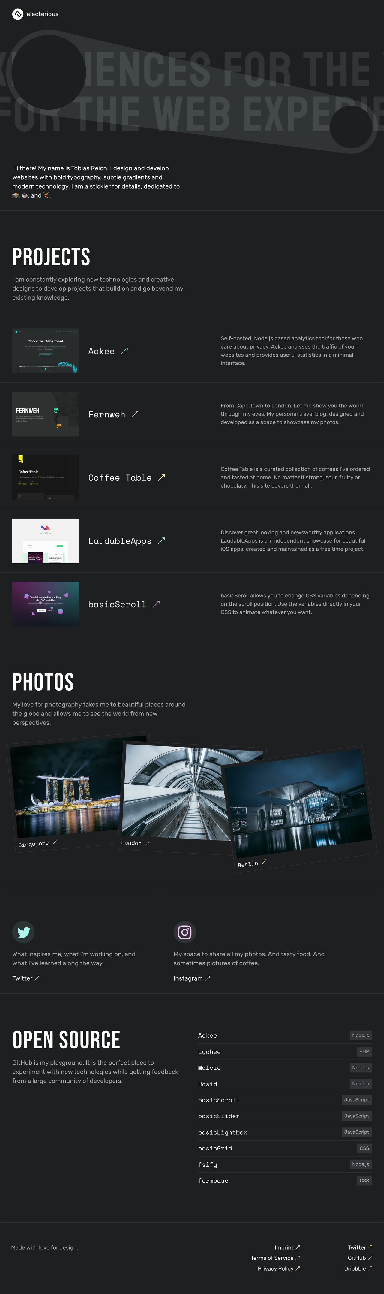 Electerious Website Screenshot