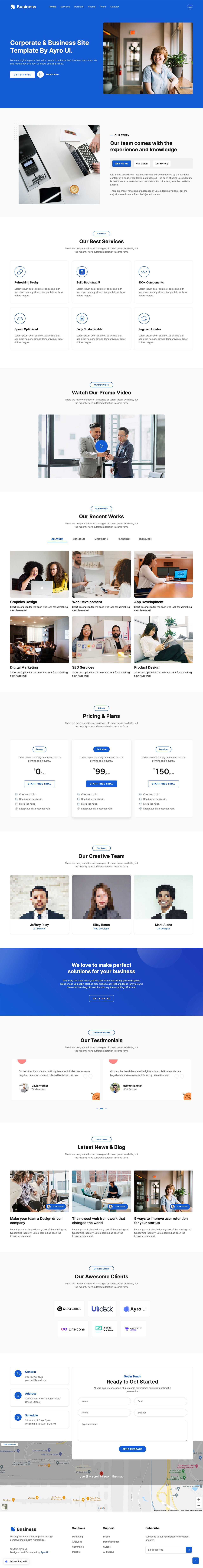Ayro Business Website Screenshot