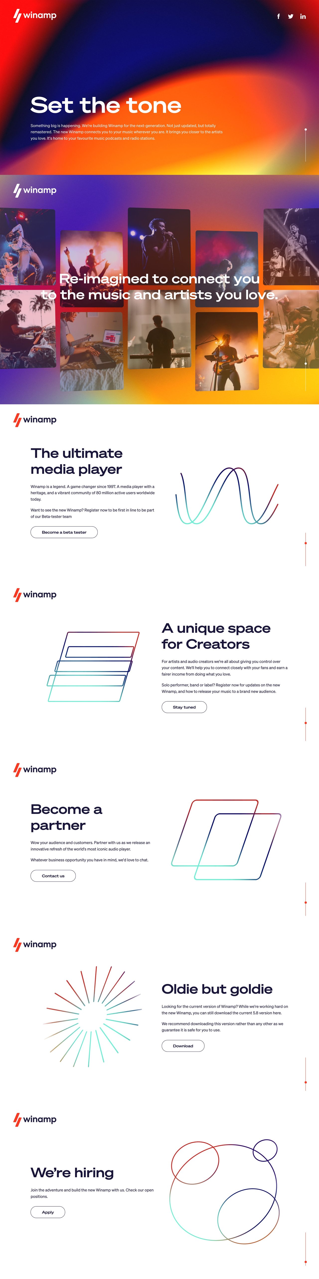 Winamp Website Screenshot