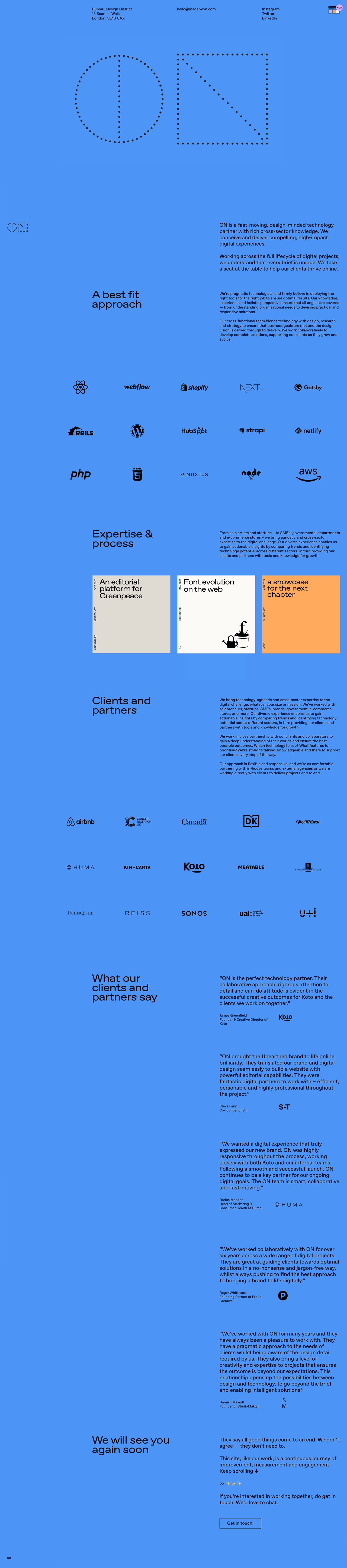 ON Website Screenshot