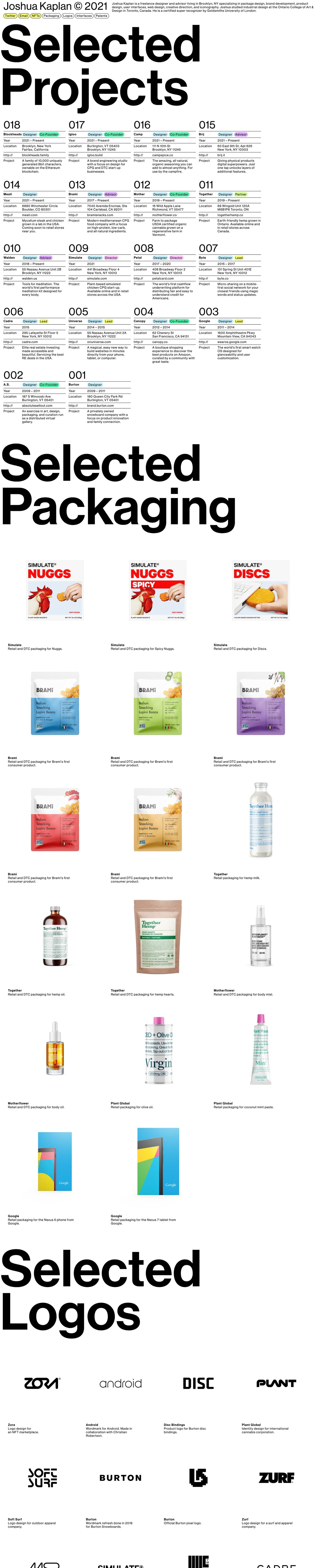 Joshua Kaplan Website Screenshot