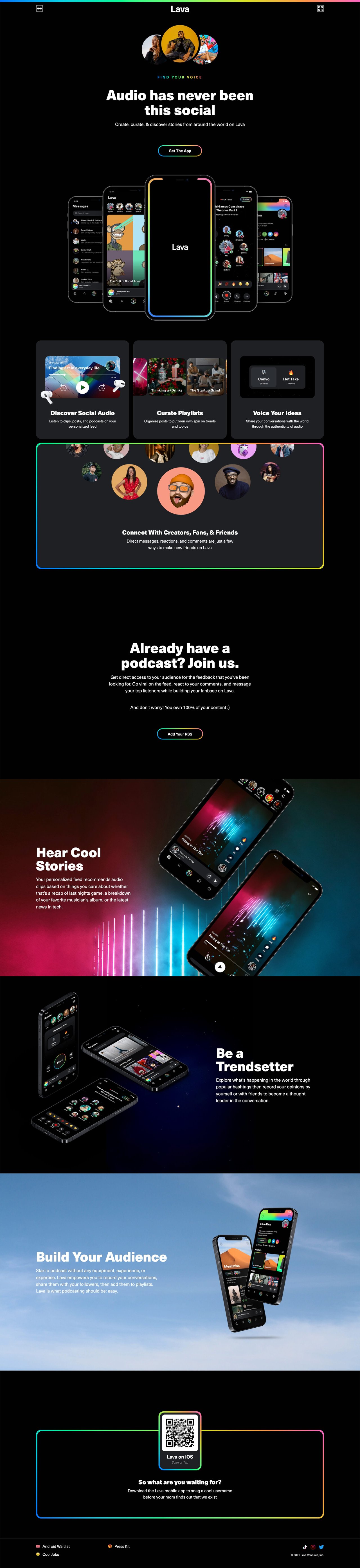 Lava Website Screenshot