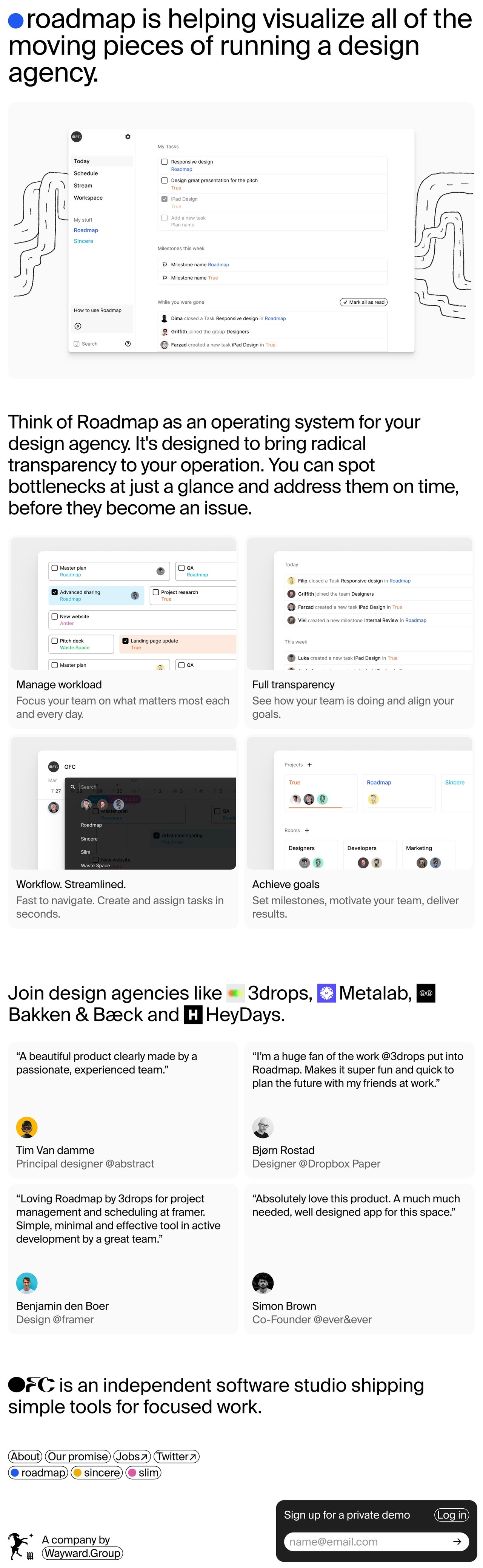 Roadmap Website Screenshot