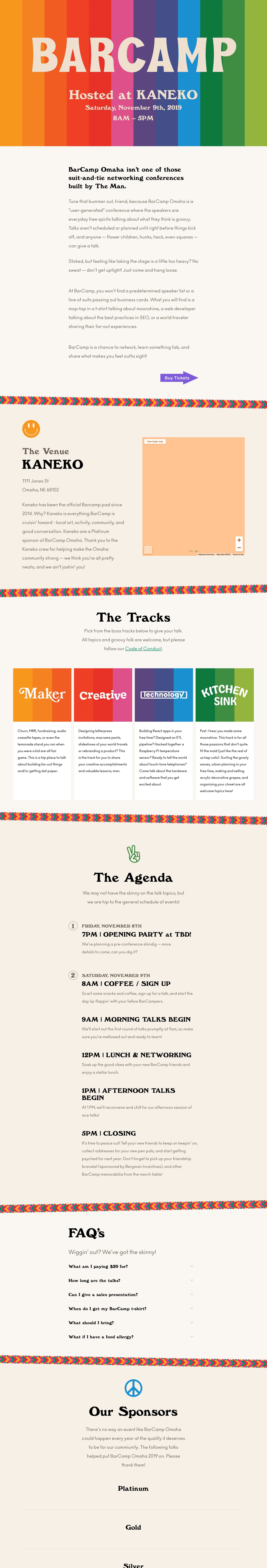 BarCamp Omaha 2019 Website Screenshot