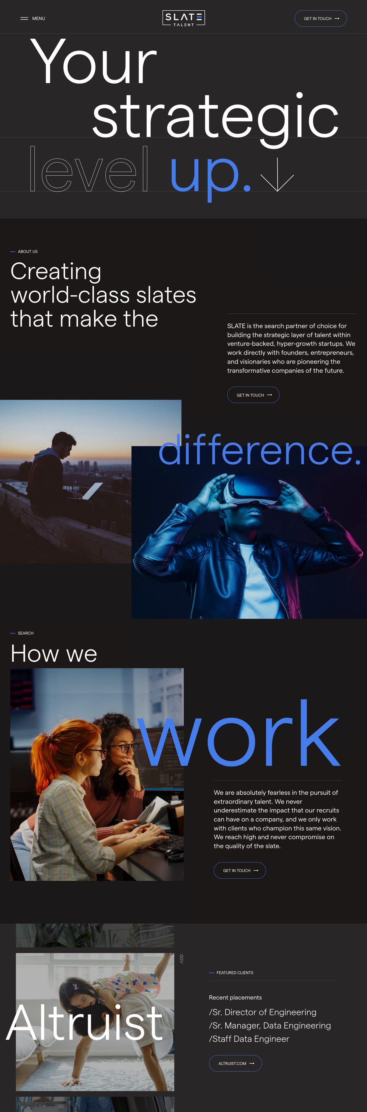 Slate Talent Website Screenshot