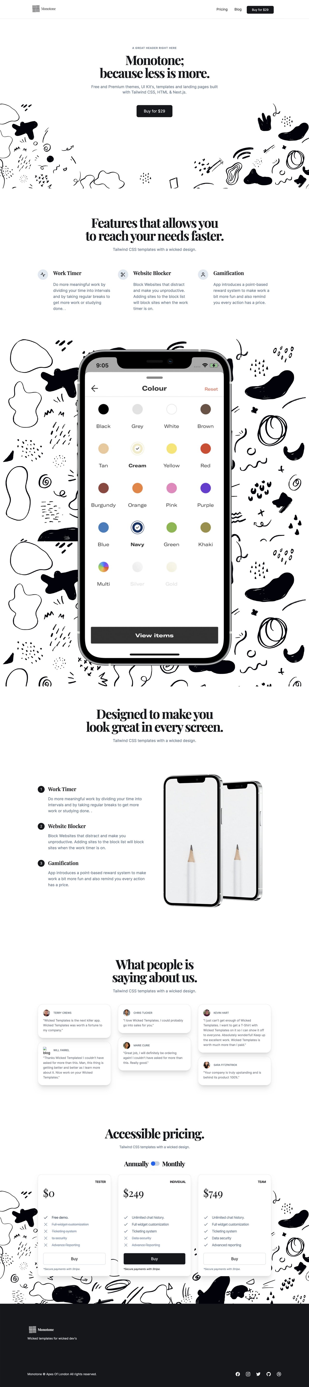 Monotone Website Screenshot