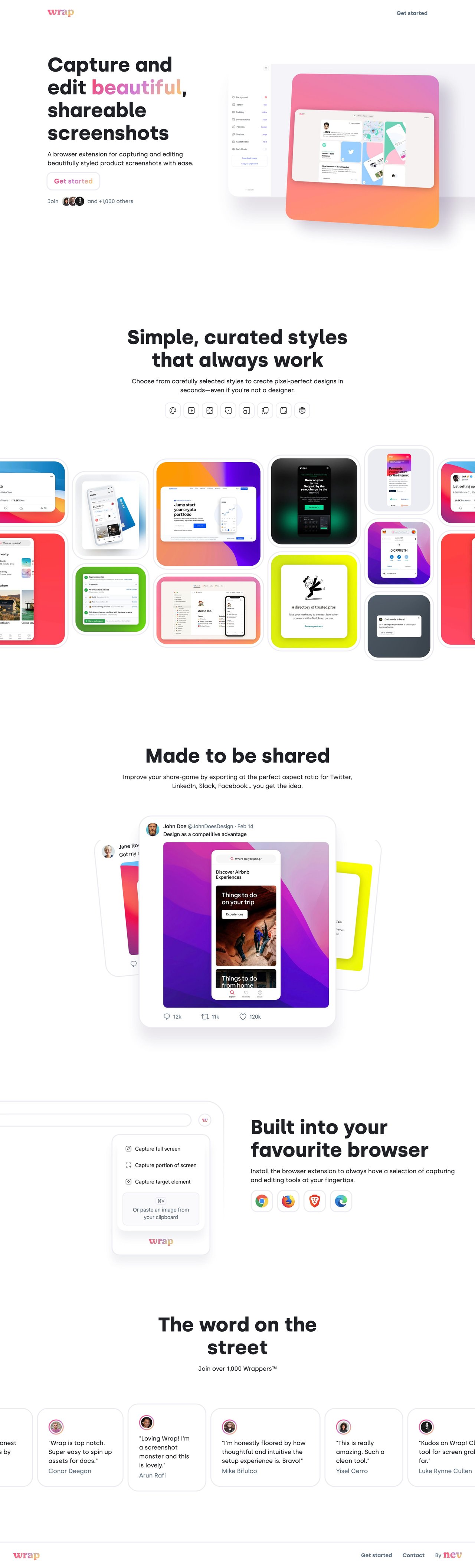 Wrap Website Screenshot