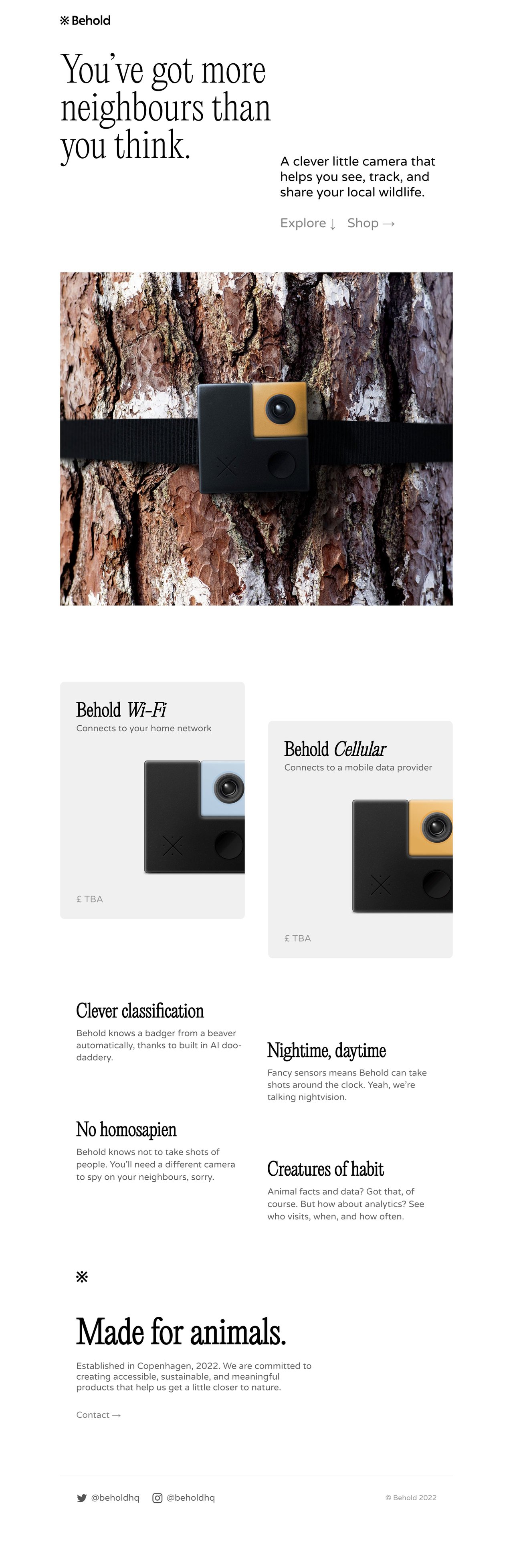 Behold Website Screenshot