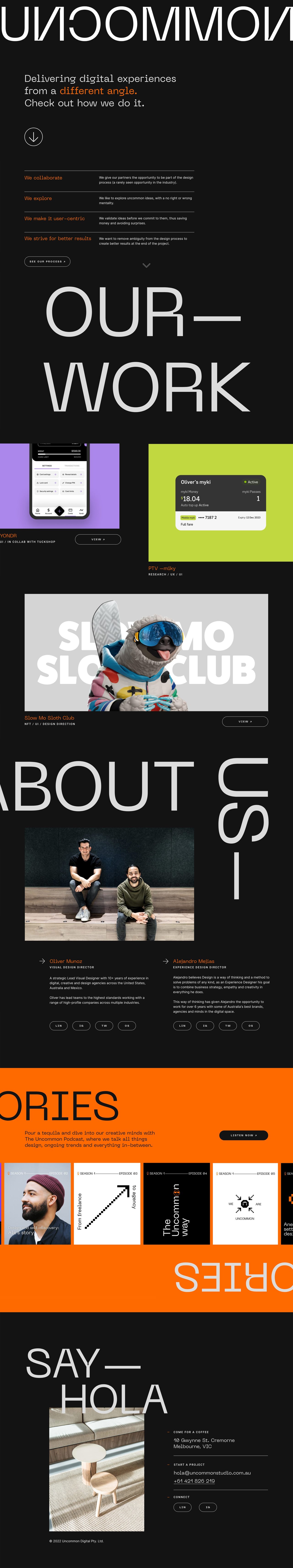 Uncommon Studio Website Screenshot