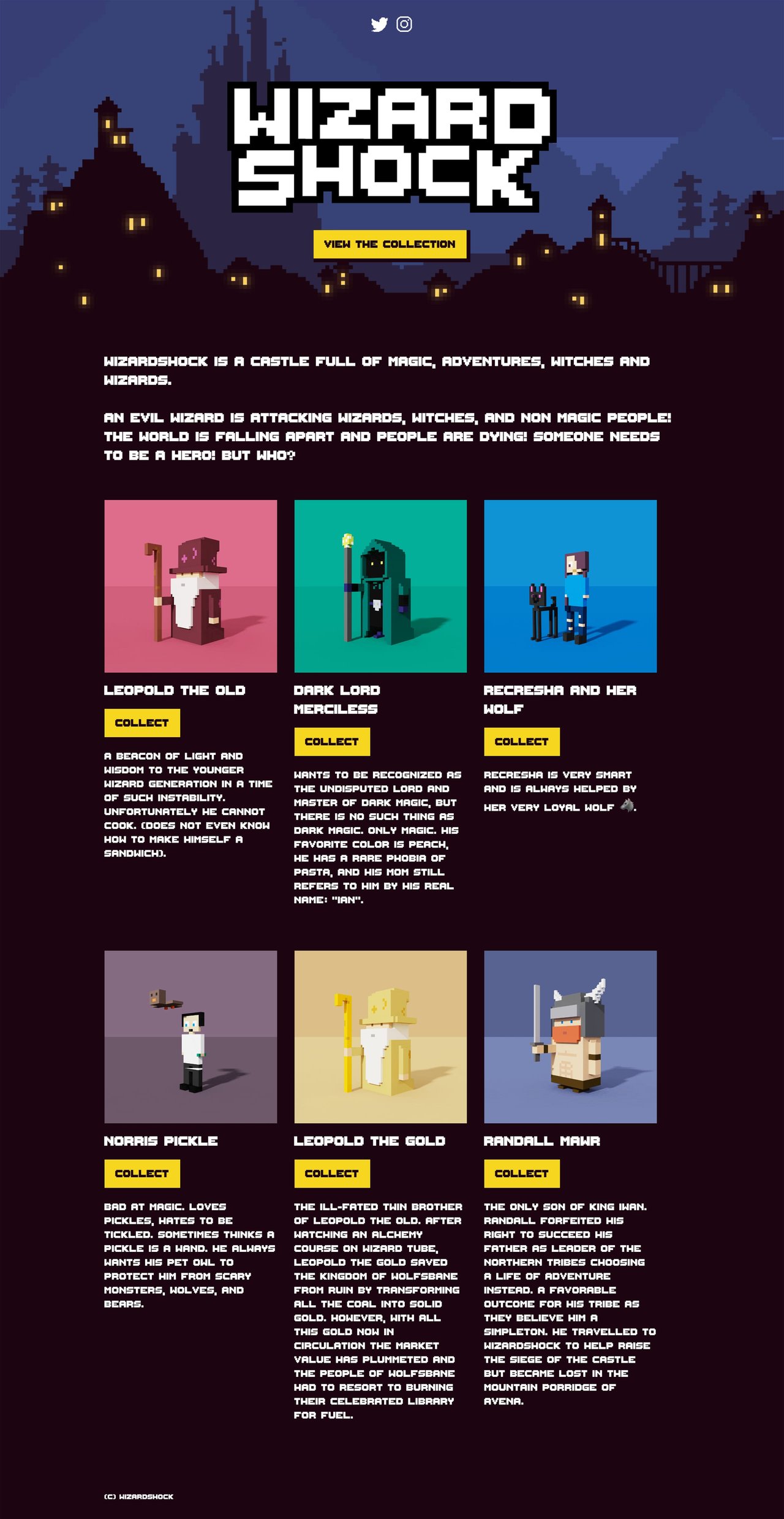 Wizardshock Website Screenshot