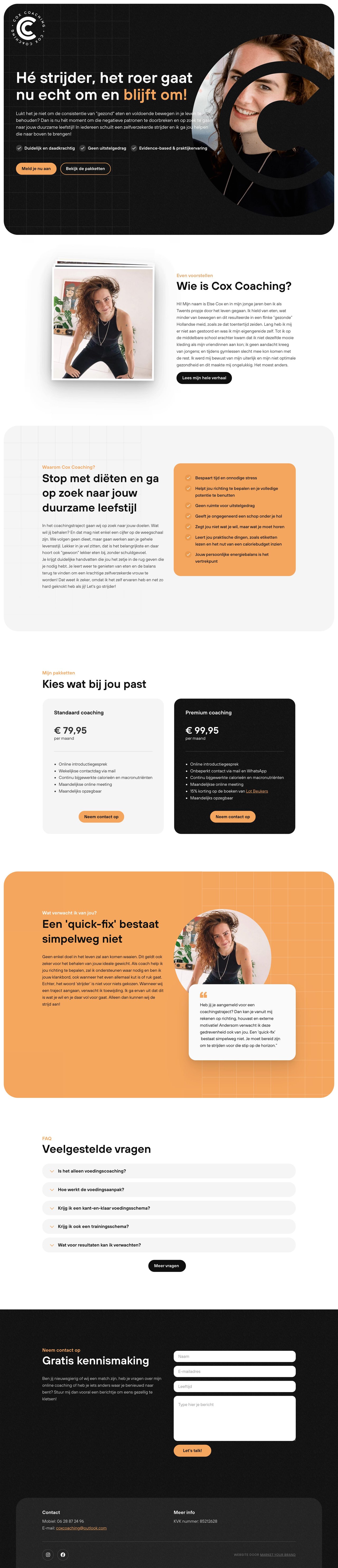Cox Coaching Website Screenshot
