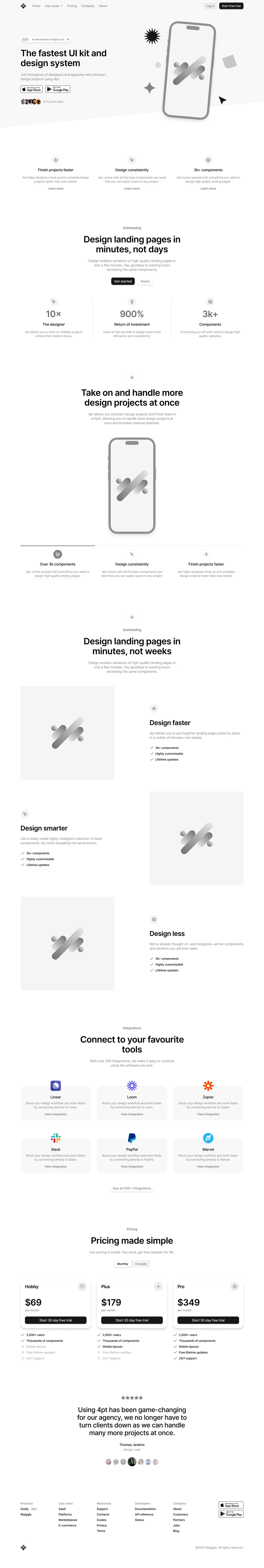 4pt Website Screenshot