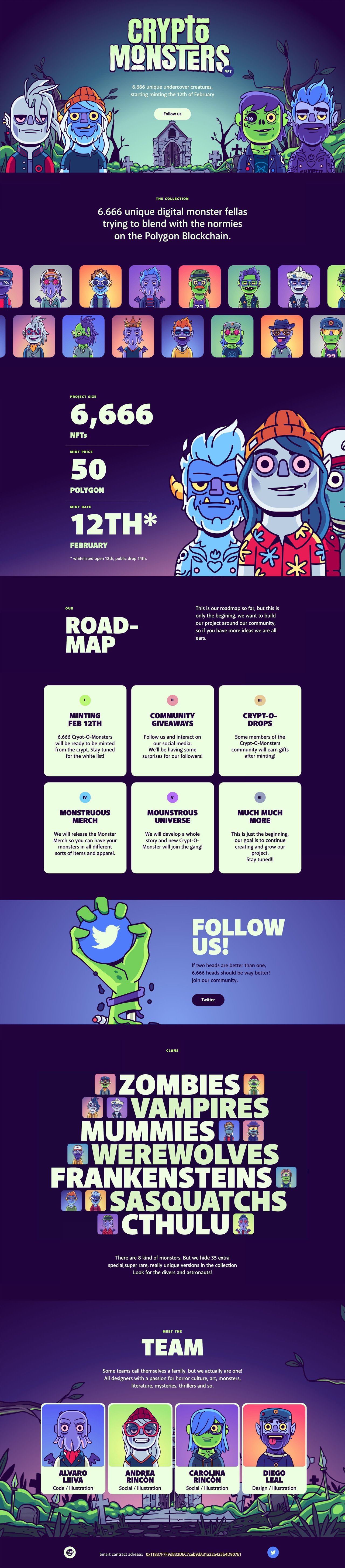 Crypt-o Monsters Website Screenshot