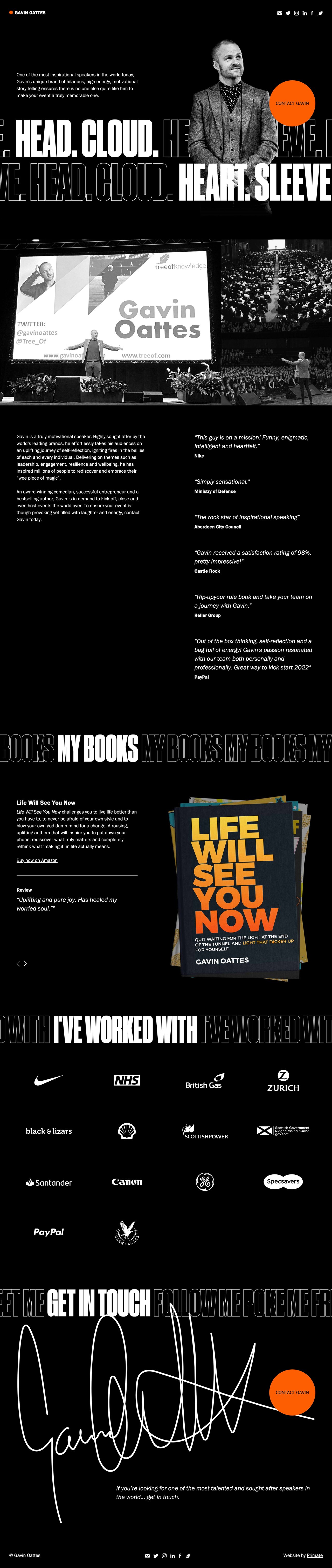 Gavin Oattes Website Screenshot