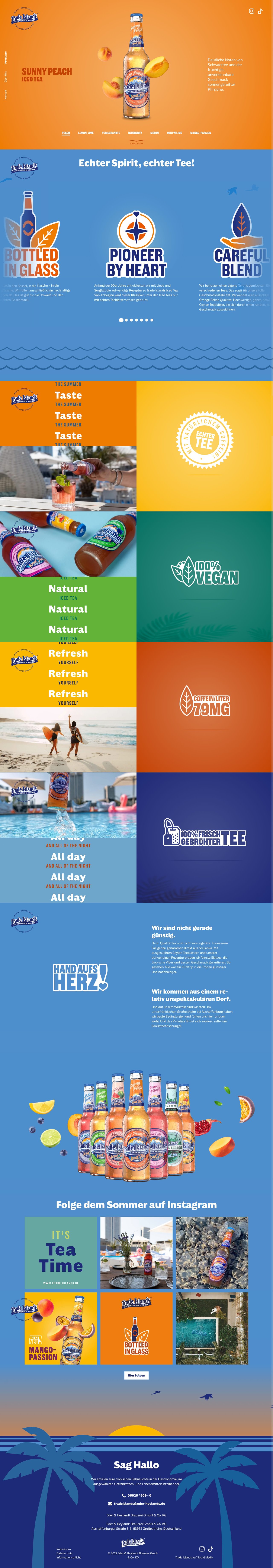 Trade Islands Ice Tea Website Screenshot