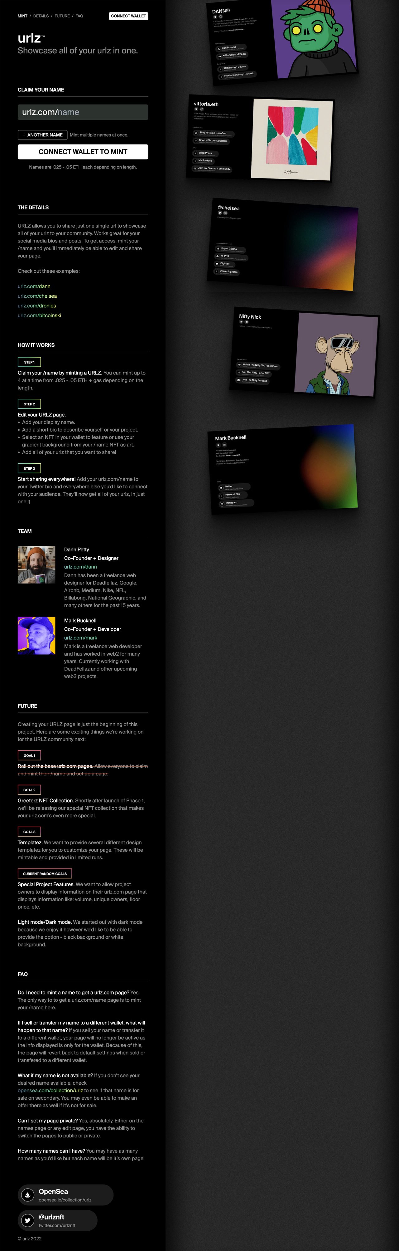 Urlz Website Screenshot