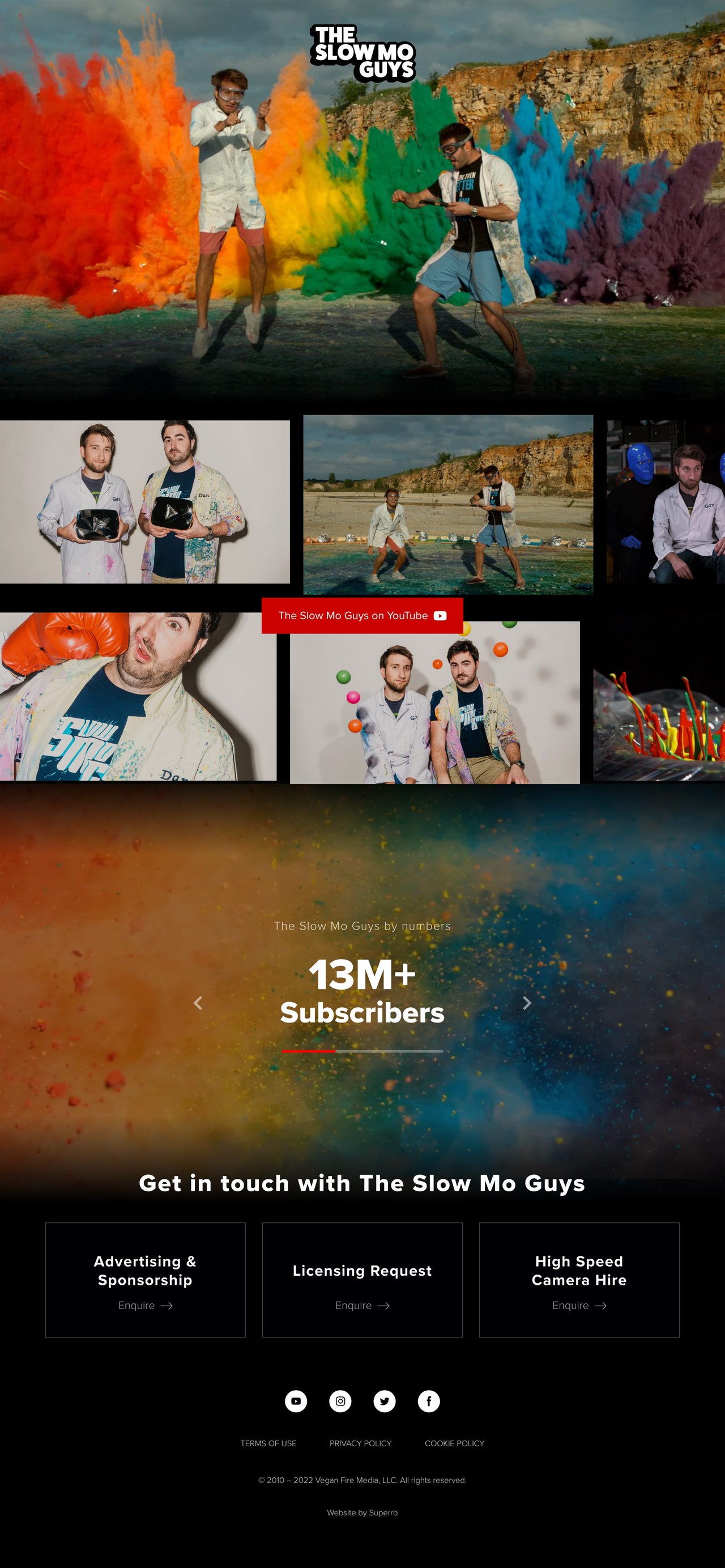 The Slow Mo Guys Website Screenshot