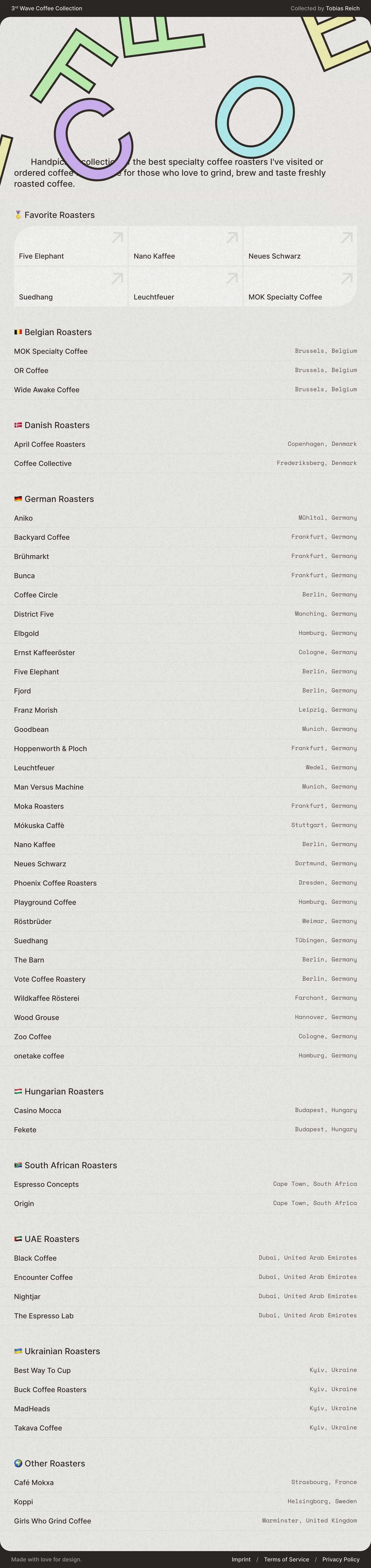 3rd Wave Coffee Collection Website Screenshot